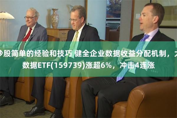 炒股简单的经验和技巧 健全企业数据收益分配机制，大数据ETF(159739)涨超6%，冲击4连涨